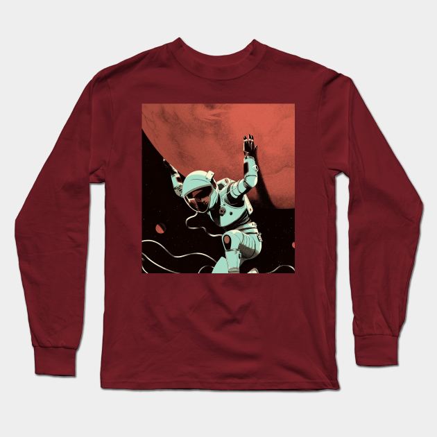 Plane Mars in on the backs of People Long Sleeve T-Shirt by buco